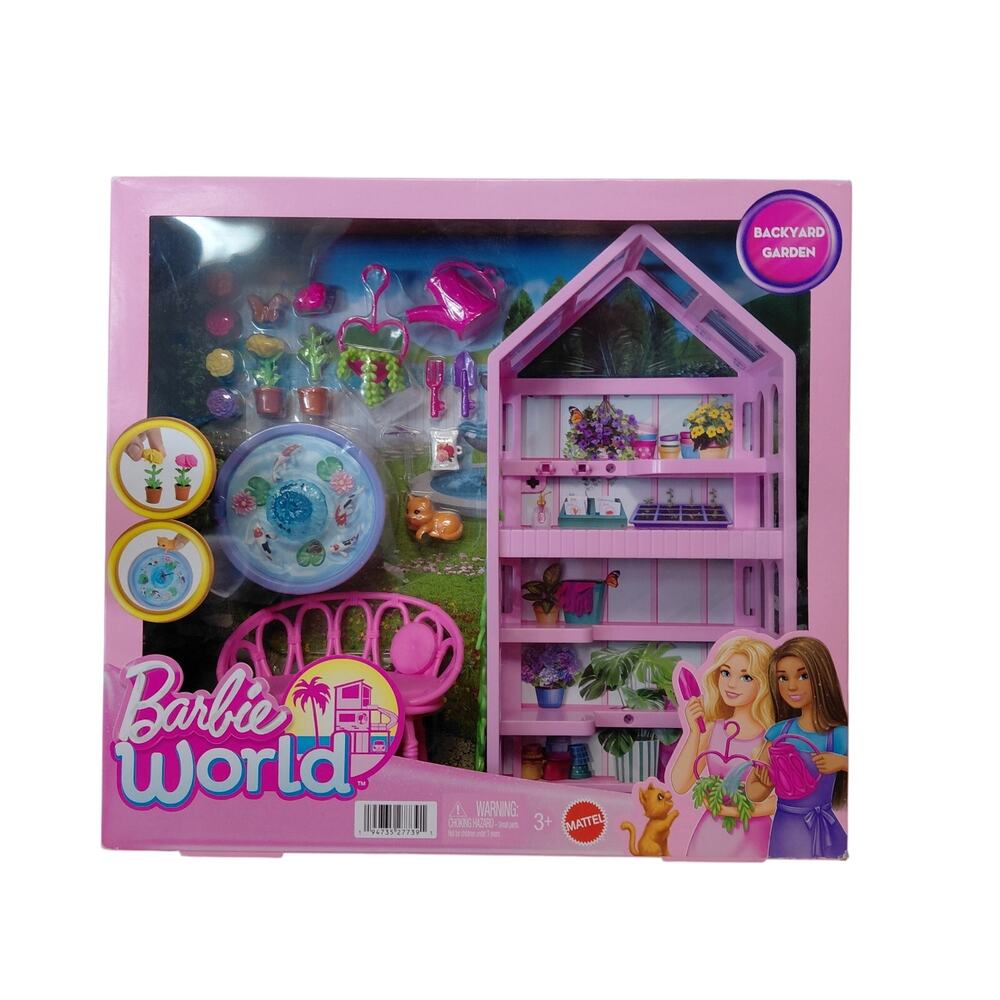 Barbie World Backyard Garden Toy Playset - NIB